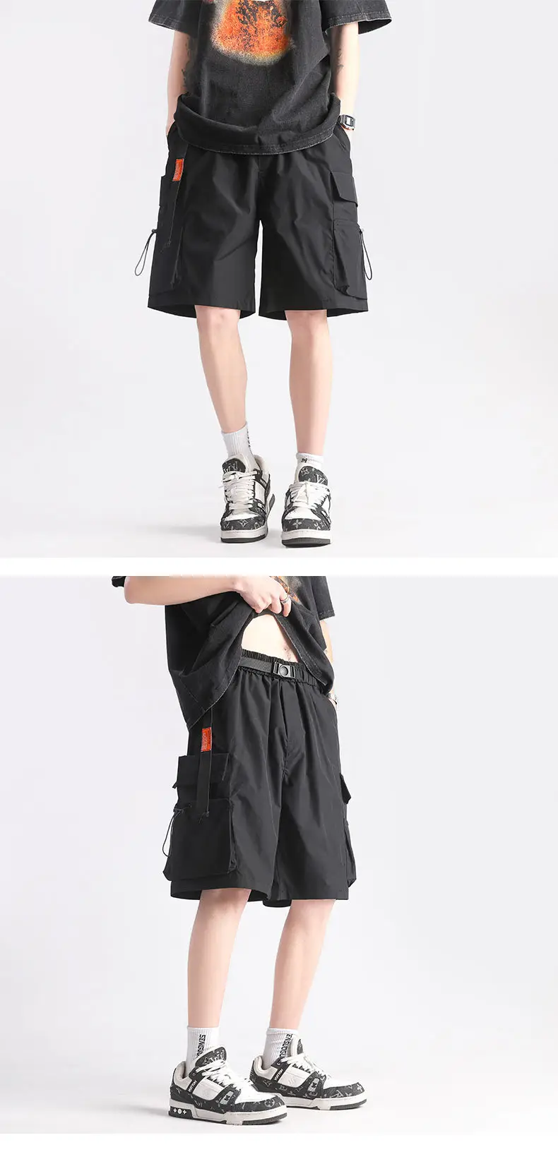 Men's Black Waterproof Functional Shorts Summer Casual — feature 11