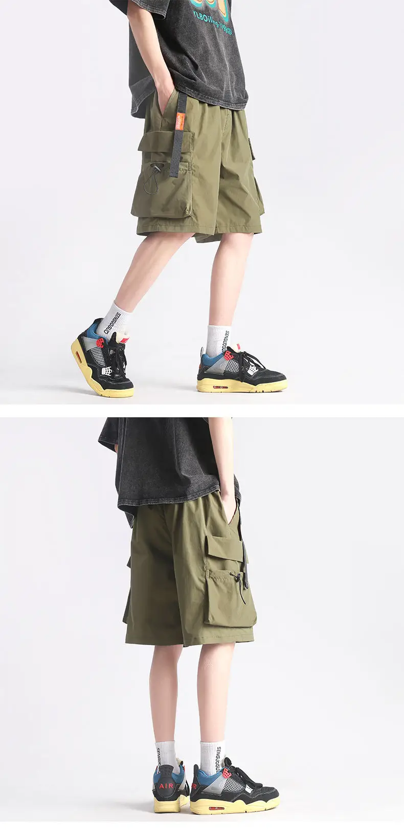 Men's Black Waterproof Functional Shorts Summer Casual — feature 6