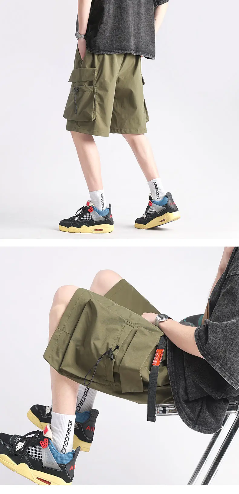 Men's Black Waterproof Functional Shorts Summer Casual — feature 7