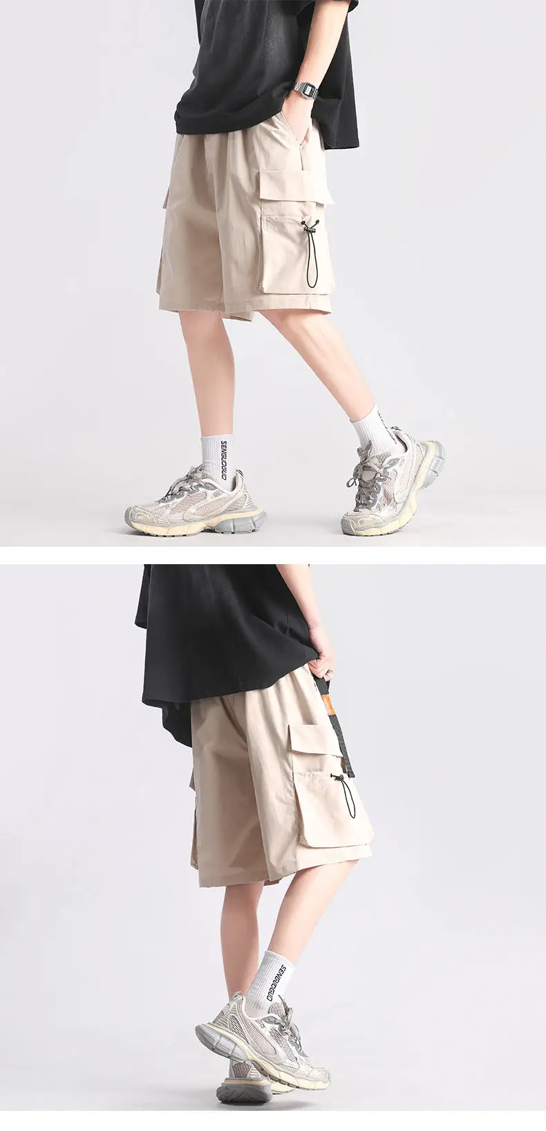 Men's Black Waterproof Functional Shorts Summer Casual — feature 9