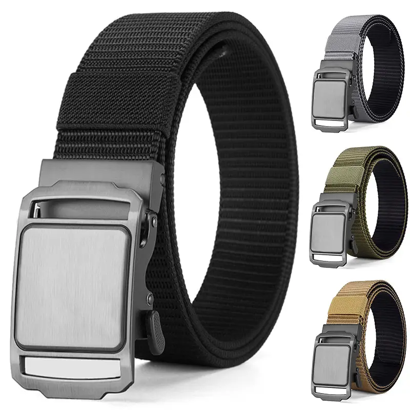 Men's Blue Nylon Belt with Automatic Buckle - Image 5