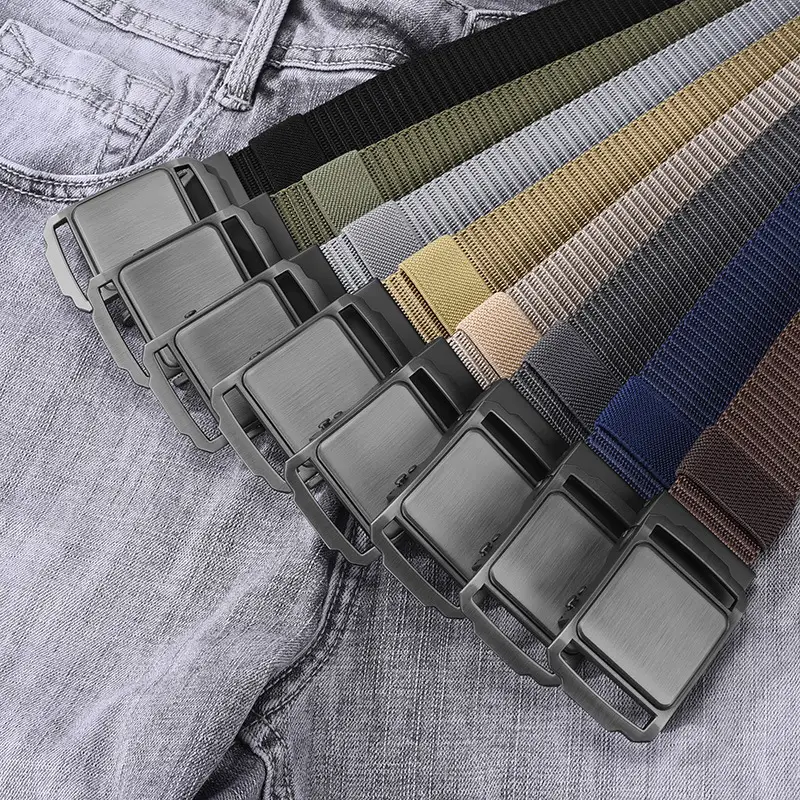 Men's Blue Nylon Belt with Automatic Buckle - Image 7