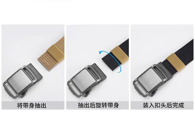 Men's Blue Nylon Belt with Automatic Buckle — feature 5