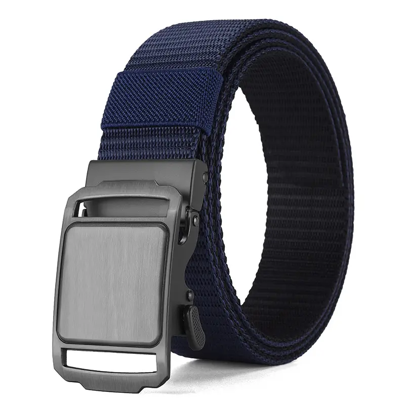 Men's Blue Nylon Belt with Automatic Buckle - Image 2