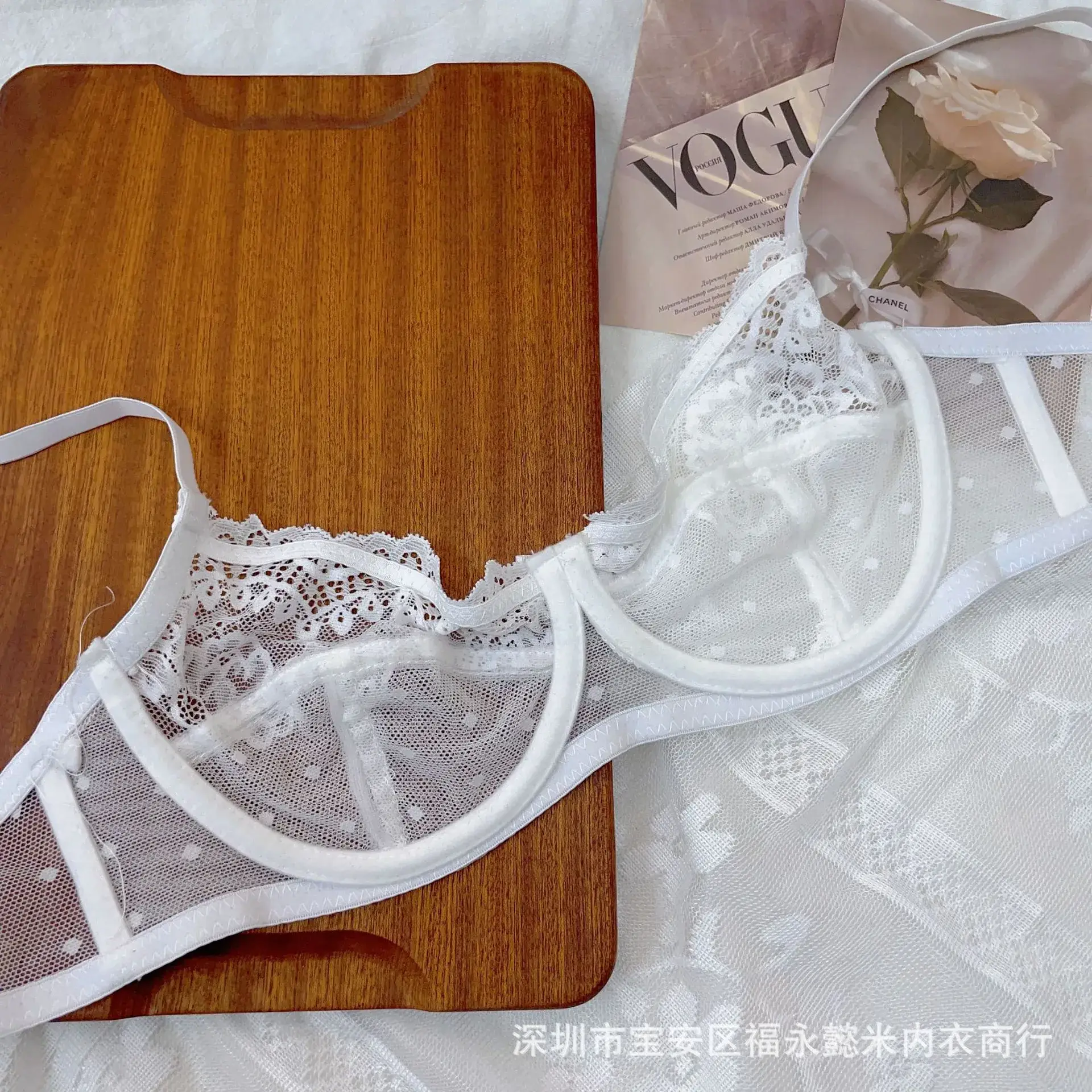 French Cross-Border Sexy Transparent Bra Ultra-Thin with Rings — feature 10