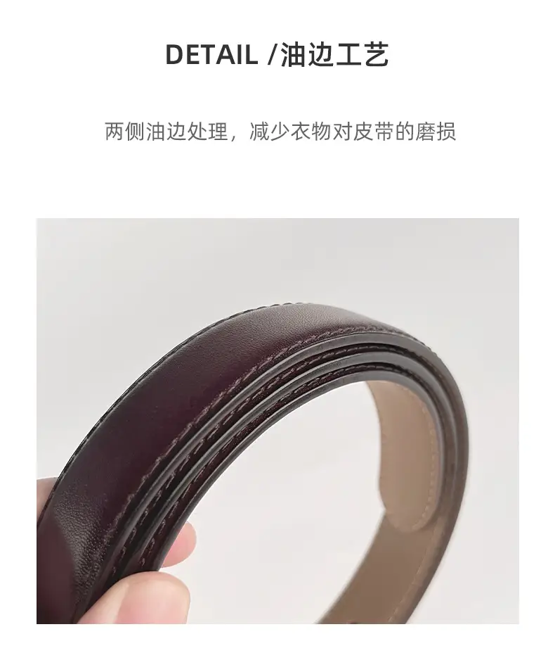 Women's Pink Leather Belt with Gold Logo β feature 8