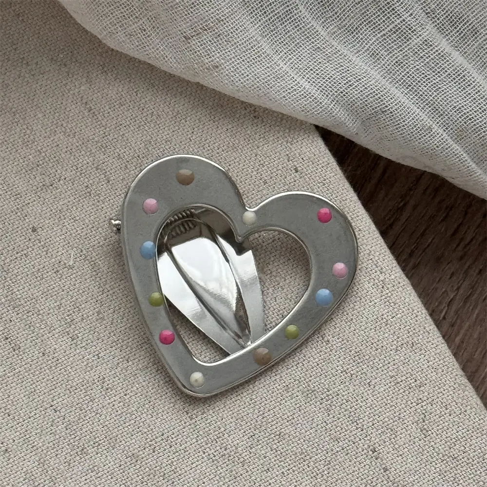 Silver Metal Hairpins with Colorful Dots & Side Clips — feature 26