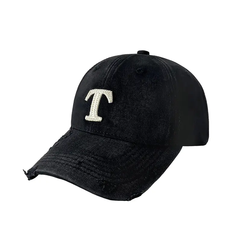 Washed Embroidered T-Letter Cap Women Spring Summer Korean Style - Image 11