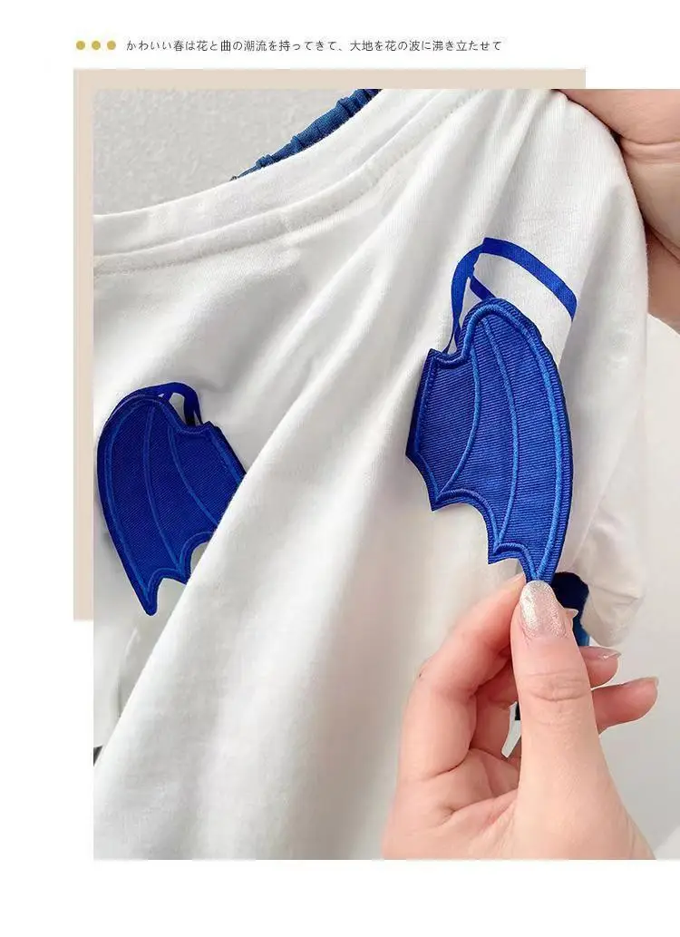 2024 Boys Cotton Shorts White Blue Graphic Summer Wear — feature 7