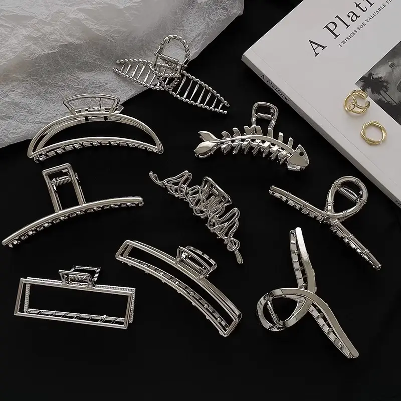 Silver Cold Style Hairpin with Stone Accents - Image 44