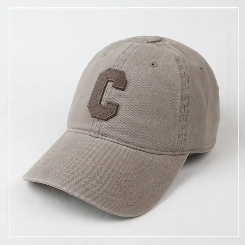 Women's Gray C Embroidered Baseball Cap — feature 8