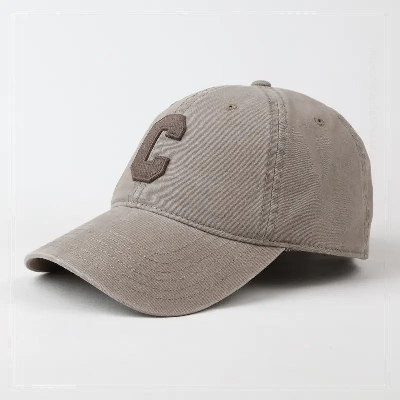 Women's Gray C Embroidered Baseball Cap — feature 9