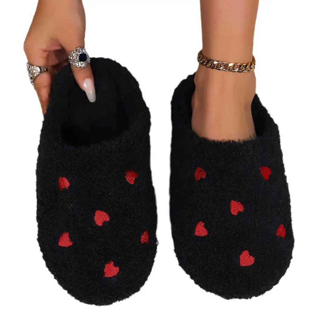 Cross-border small love warm and comfortable winter indoor home flat foreign trade wholesale Baotou simple soft cotton slippers - Image 8