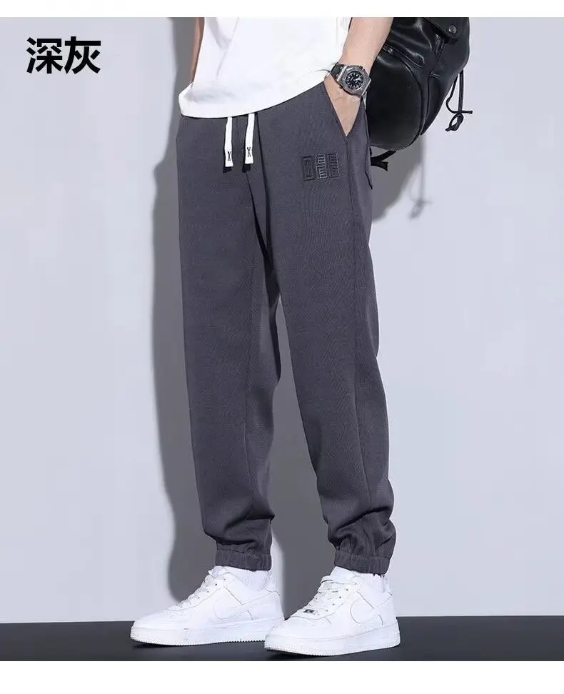 Men's Grey Ice Silk Wide Leg Pants — feature 16