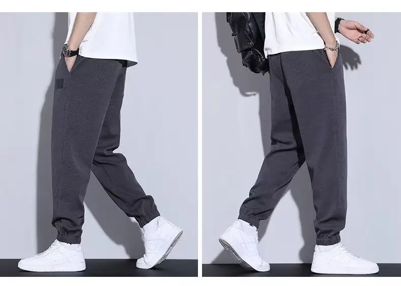 Men's Grey Ice Silk Wide Leg Pants — feature 17