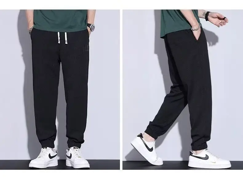 Men's Grey Ice Silk Wide Leg Pants — feature 19