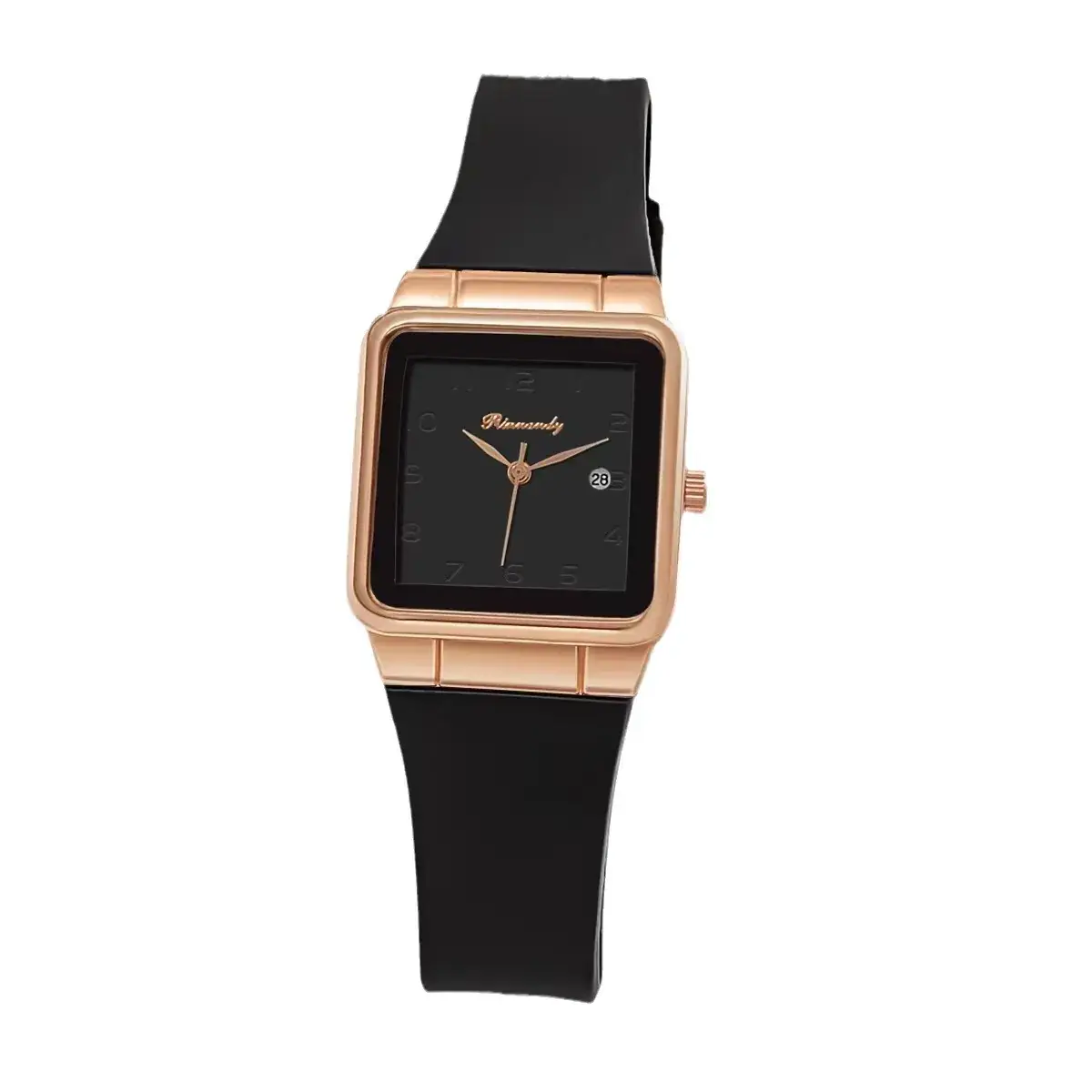 Ladies Blue Silicone Belt Quartz Watch with Rose Gold Case - Image 7