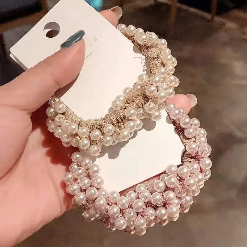 Korean Pearl Hair Ring Bracelet Dual Purpose High Elastic - Image 6