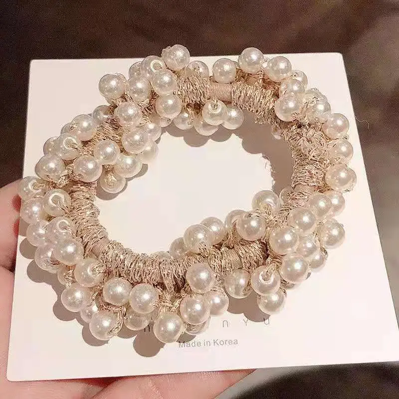Korean Pearl Hair Ring Bracelet Dual Purpose High Elastic - Image 7
