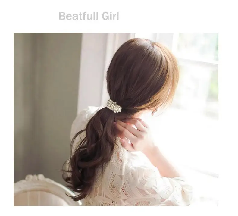 Korean Pearl Hair Ring Bracelet Dual Purpose High Elastic — feature 7