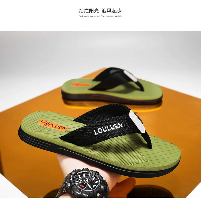 Summer plus size Flip-flops Men's Outer Wear Flip-flops Casual Trendy Non-slip Distinctive Fashionable Beach Sandals and Slippers — feature 11
