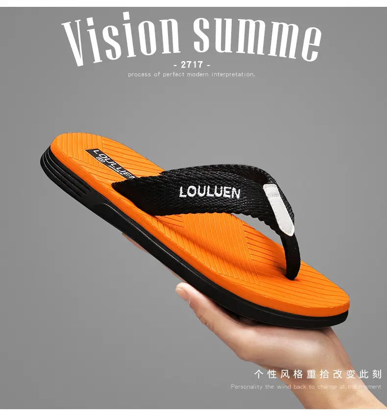 Summer plus size Flip-flops Men's Outer Wear Flip-flops Casual Trendy Non-slip Distinctive Fashionable Beach Sandals and Slippers — feature 5