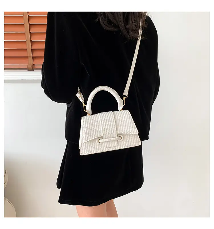 Trendy White Textured Shoulder Bag for Women — feature 13