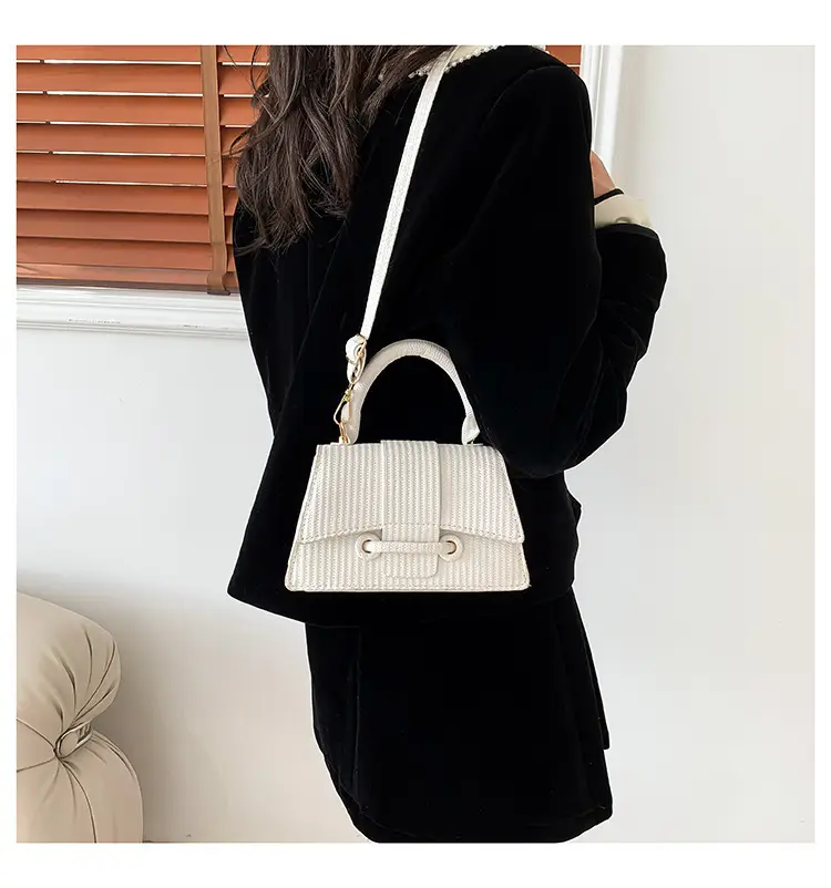 Trendy White Textured Shoulder Bag for Women — feature 14