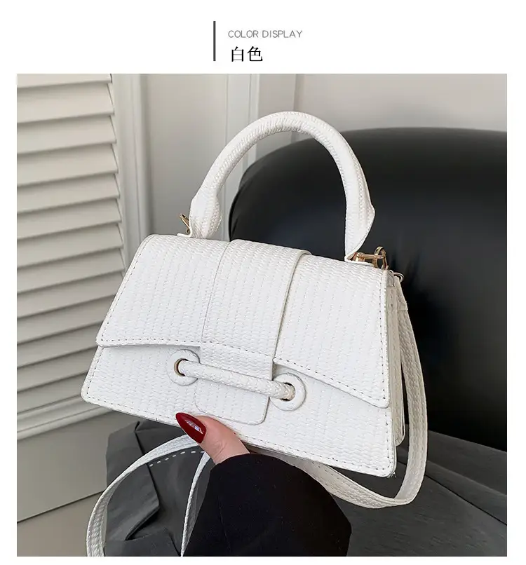 Trendy White Textured Shoulder Bag for Women — feature 20