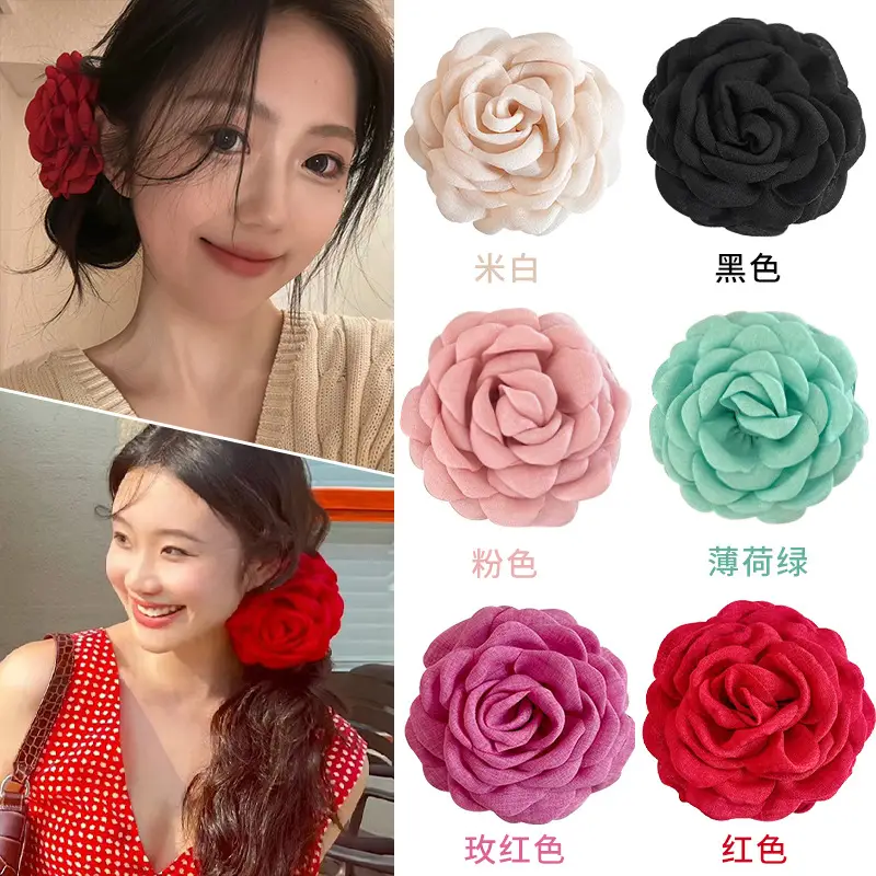 Rose Flower Hairpin Clip Red 2024 Women