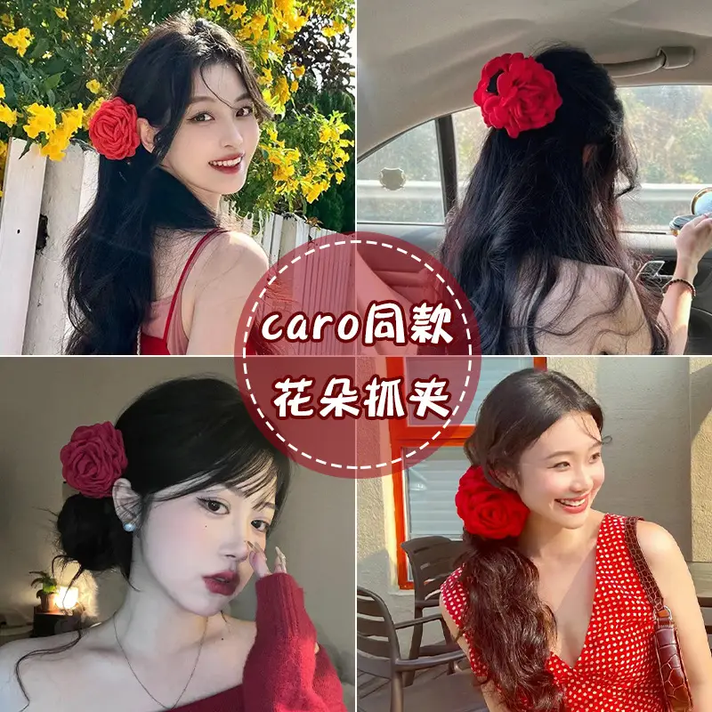 Rose Flower Hairpin Clip Red 2024 Women