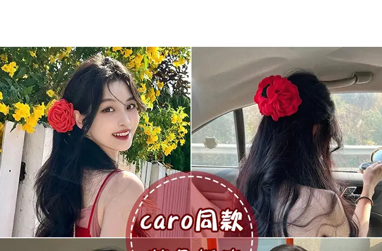Rose Flower Hairpin Clip Red 2024 Women — feature 2