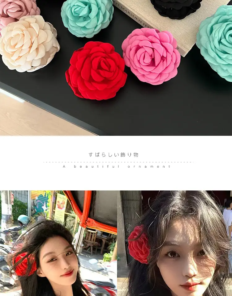 Rose Flower Hairpin Clip Red 2024 Women — feature 6