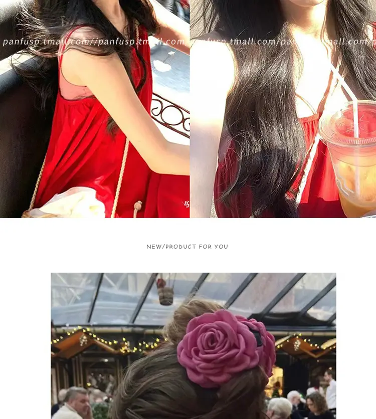 Rose Flower Hairpin Clip Red 2024 Women — feature 7