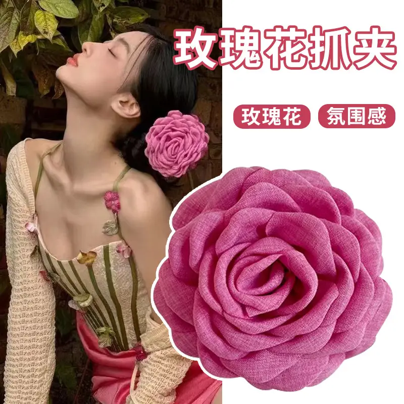 Rose Flower Hairpin Clip Red 2024 Women