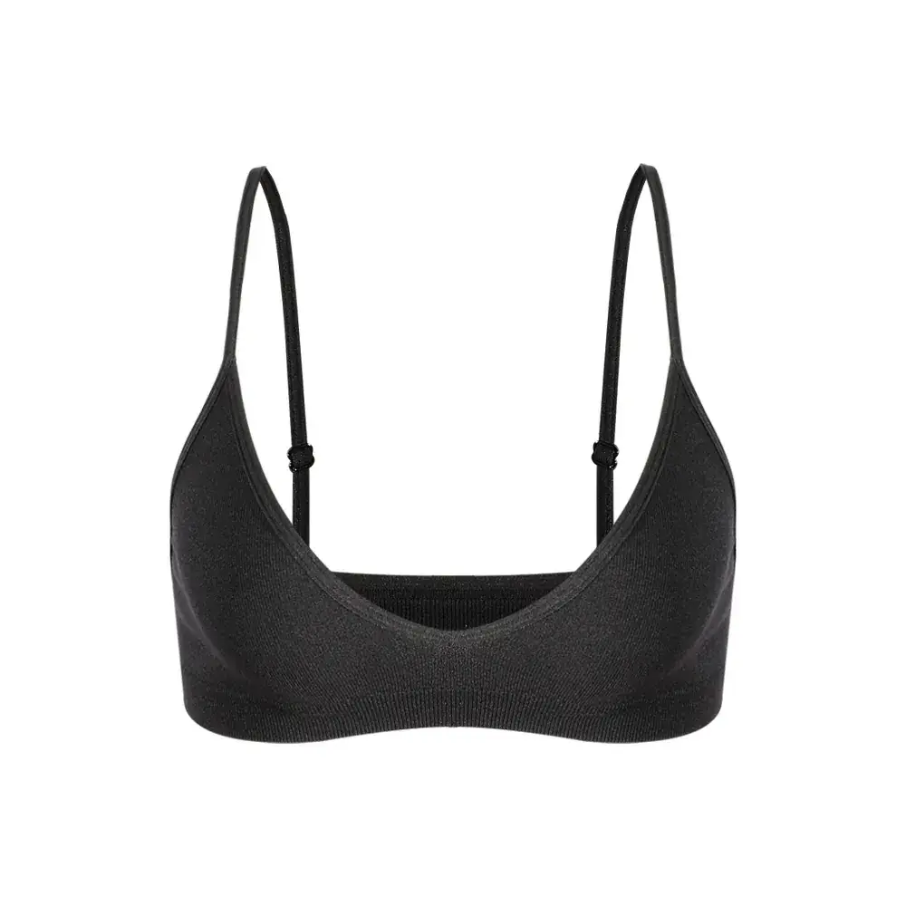 Black Triangle Cup Bra with Adjustable Straps - Image 5