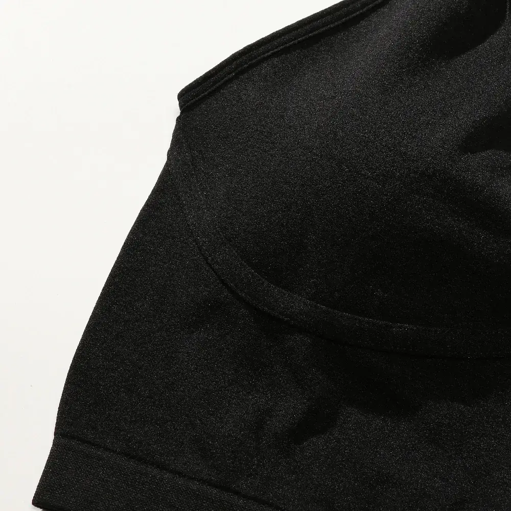 Women's Black Thin Sports Bra with Shoulder Strap - Image 3