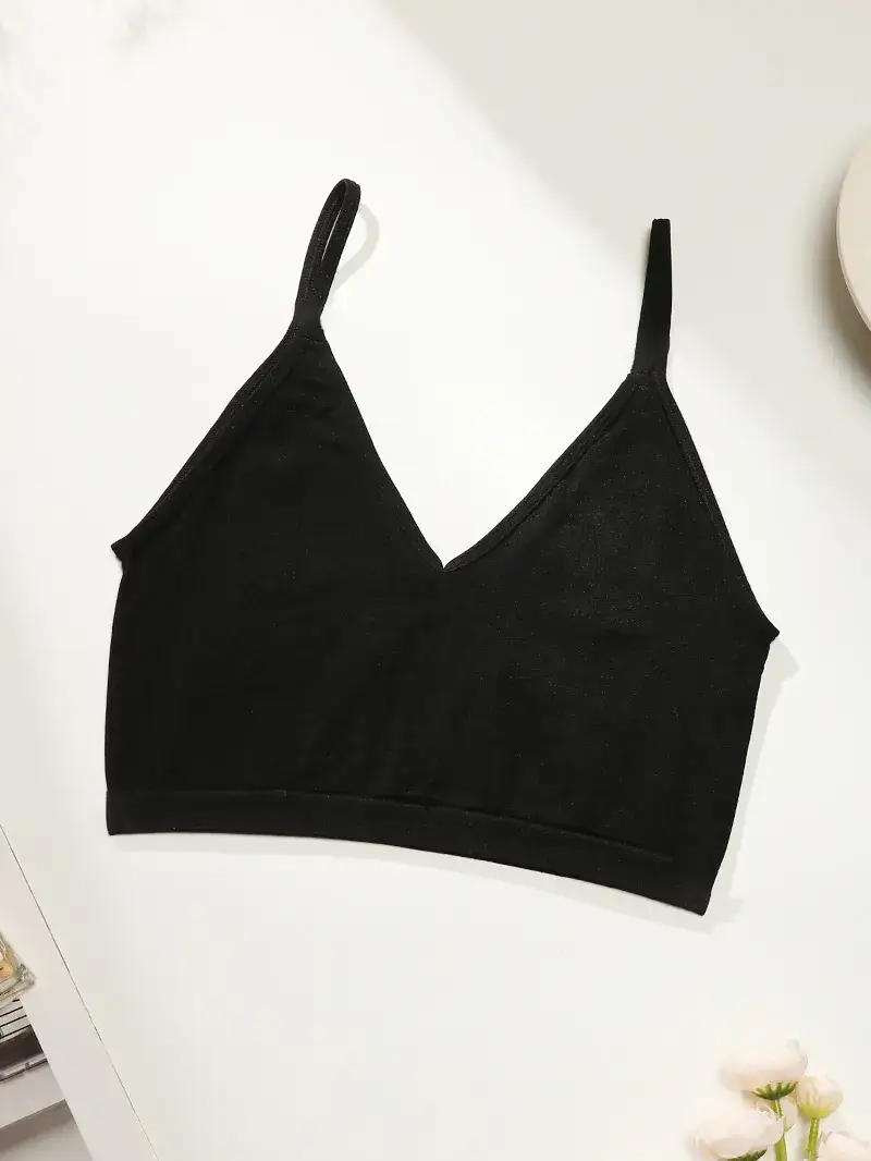 Women's Black Thin Sports Bra with Shoulder Strap — feature 8