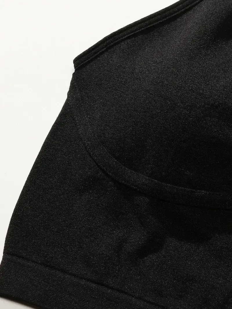 Women's Black Thin Sports Bra with Shoulder Strap — feature 9
