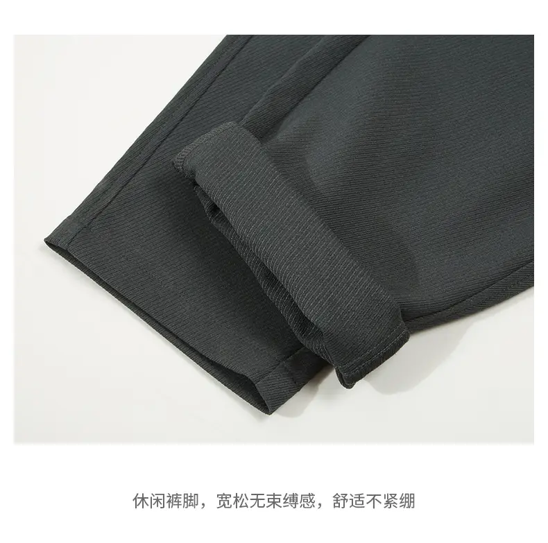 Men's Fleece Lined Straight Casual Pants Grey — feature 8