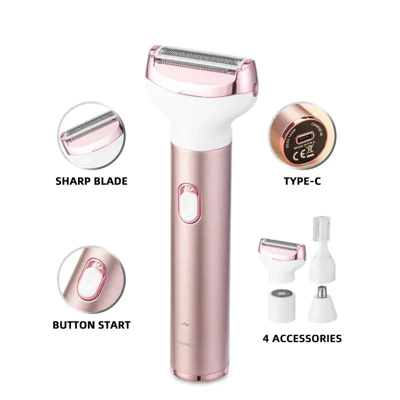Women's 4-in-1 Rose Gold Shaver RF-T10 - Image 5