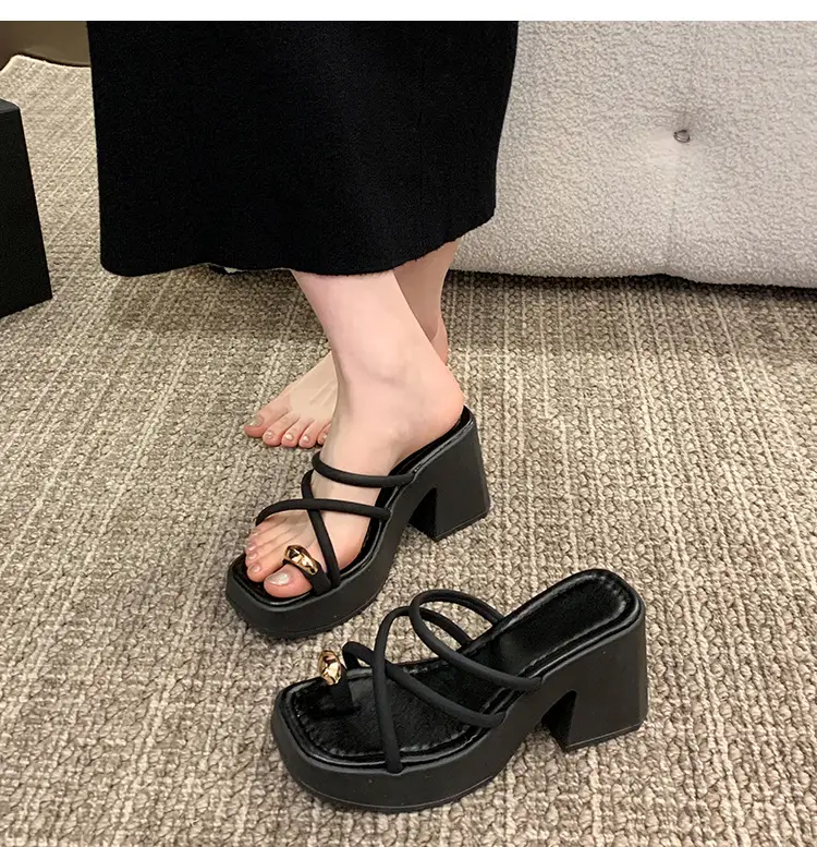 Women's White Thick Heel Sandals Summer — feature 8