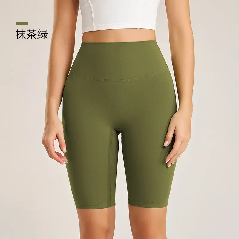 Fuyao Women's Olive Green Lycra Sports Shorts