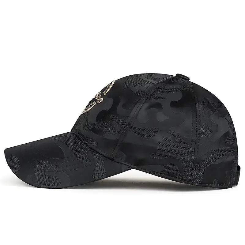 Black Embroidered Baseball Cap for Men Women - Image 9