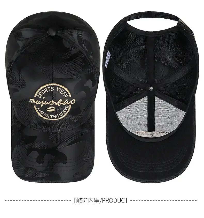 Black Embroidered Baseball Cap for Men Women — feature 16