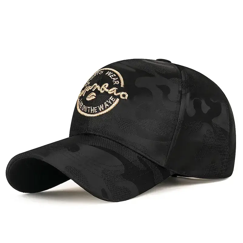 Black Embroidered Baseball Cap for Men Women - Image 2