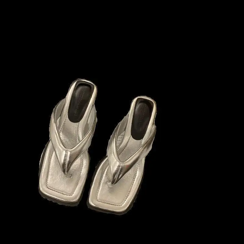 2025 Women's Black Heel Sandals Large White - Image 5