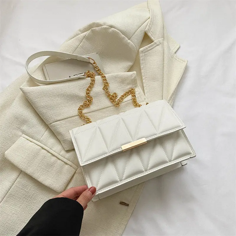 White Quilted Chain Bag for Women 2025