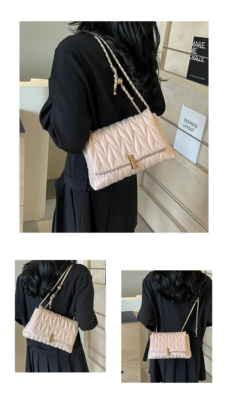 Black Quilted Chain Shoulder Bag for Women 2024 — feature 12