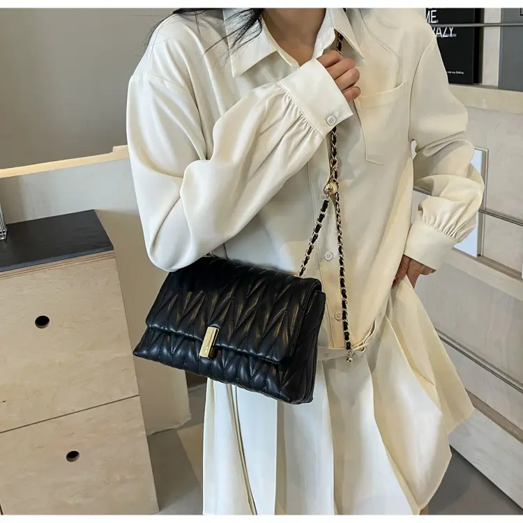 Black Quilted Chain Shoulder Bag for Women 2024 — feature 15
